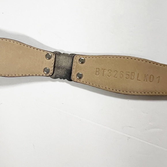 Fossil Womens Vintage Black Leather Croc Embossed Silver Conch Belt Size S - Picture 12 of 13